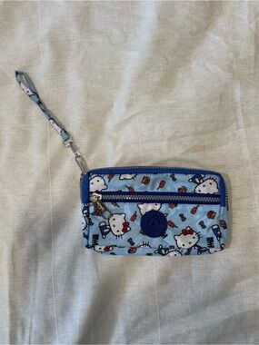 Kipling Hello Kitty Wristlet Blue Purse Wallet Summer